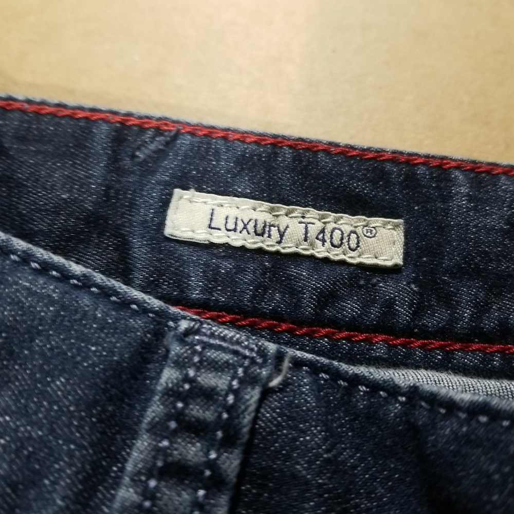 Alberto Jeans Modern Fit Luxury T400 Men's 40x26 Medium Wash (hemmed) DARK BLUE - Picture 6 of 11